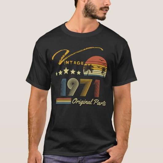 ヴィンテージ1971第52誕生日52歳レトロ Tシャツ (正面)
