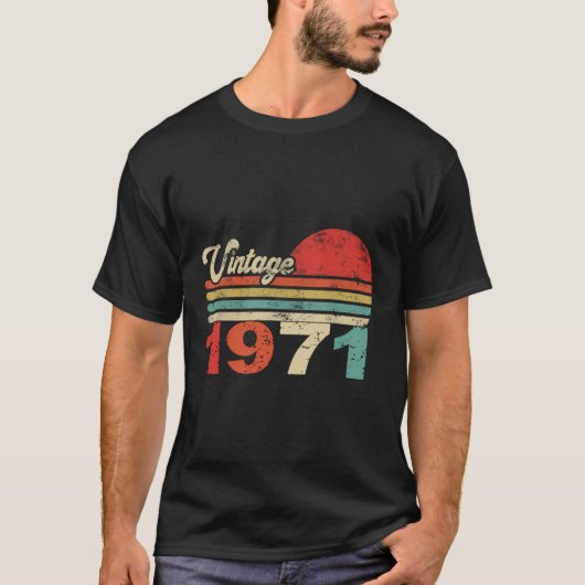 ヴィンテージ1971誕生年52誕生日1971年 Tシャツ (正面)