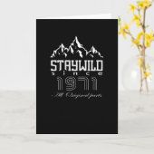 ヴィンテージ1971誕生日マウンテンハイキング登山 カード (黄色い花)