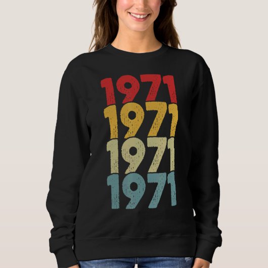 ヴィンテージ1971誕生日メンズ女性レトロ伝説 スウェットシャツ (正面)