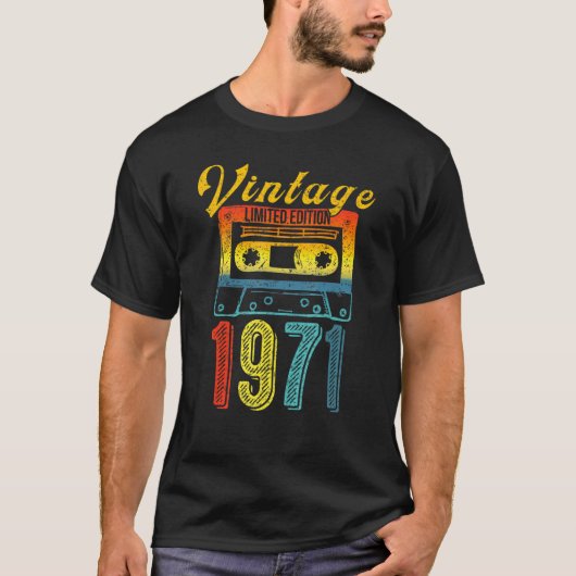 ヴィンテージ1971限定版カセットテープ50th Bi Tシャツ (正面)