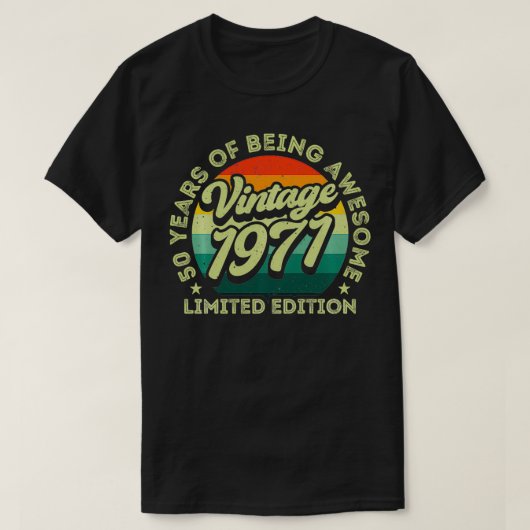 ヴィンテージ1971限定版50誕生日50年 Tシャツ (デザイン正面)