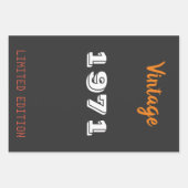 ヴィンテージ1971限定版50th誕生日ギフト ラッピングペーパーシート (正面)