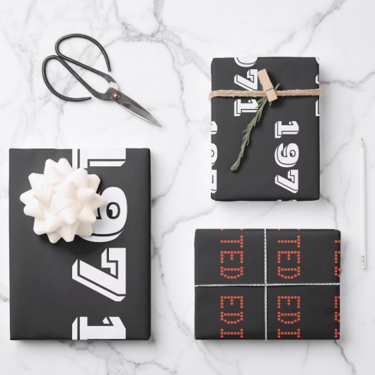 ヴィンテージ1971限定版50th誕生日ギフト ラッピングペーパーシート (正面)