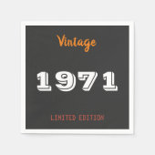 ヴィンテージ1971限定版55th誕生日ナプキンス スタンダードカクテルナプキン (正面)