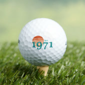 ヴィンテージ1971 50th誕生日レトロサンセット ゴルフボール (インサイチュ 木)
