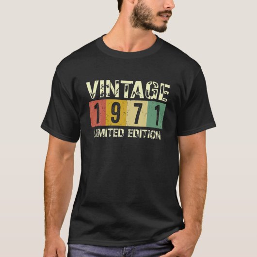 ヴィンテージ1971 51誕生日ギフト男性51年 Tシャツ (正面)
