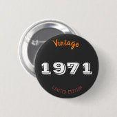 ヴィンテージ1971 55誕生日ボタン限定版 缶バッジ (正面&裏面)