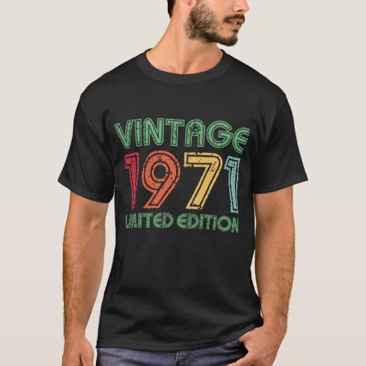 ヴィンテージ1971 Limited Edition 53誕生日 Tシャツ (正面)