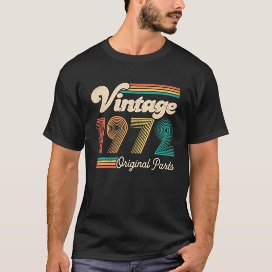 ヴィンテージ1972オリジナル部品レトロ50歳50T Tシャツ (正面)
