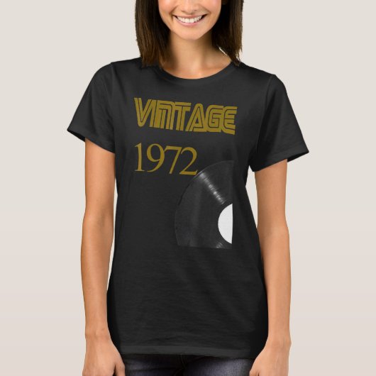 ヴィンテージ1972レコードプレーヤー49誕生日Vinyl Dis Tシャツ (正面)