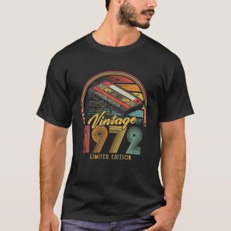ヴィンテージ1972レトロカセット1972 50番目の誕生日50 Tシャツ