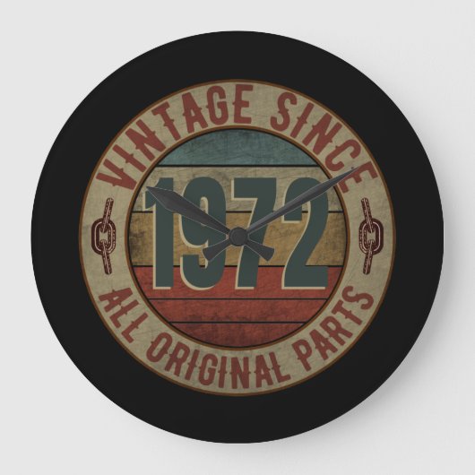ヴィンテージ1972年以来すべてのオリジナル部品 ラージ壁時計 (正面)