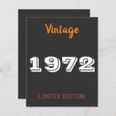 ヴィンテージ1972年限定版パーソナライズされた- 54日 (正面/裏面)