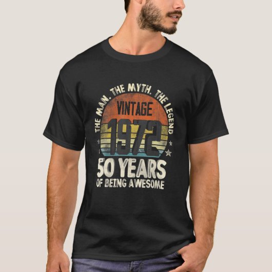 ヴィンテージ1972年50誕生日50歳 Tシャツ (正面)