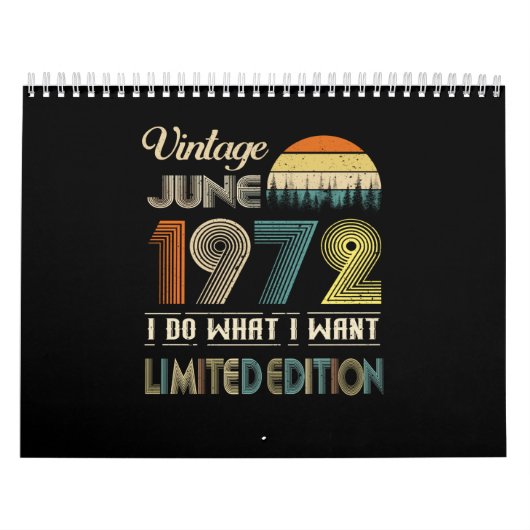 ヴィンテージ1972年6月私が欲しい限定版 カレンダー (カバー)