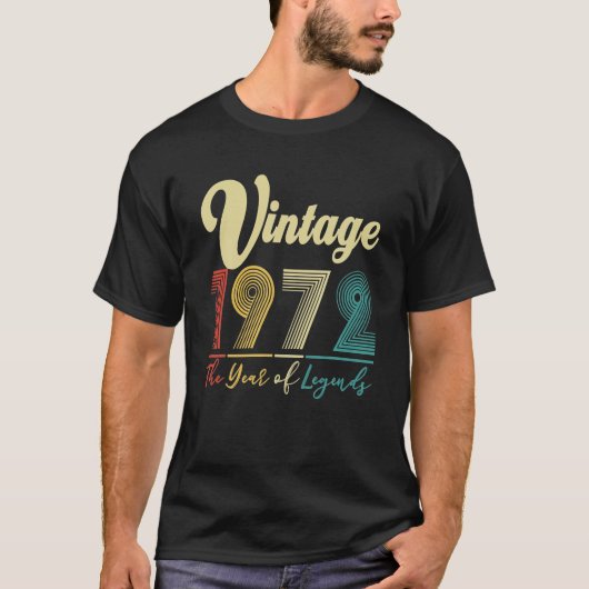 ヴィンテージ1972第50誕生日50年ギフト Tシャツ (正面)