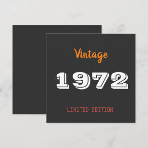 ヴィンテージ1972限定版誕生日ギフト サンキューカード