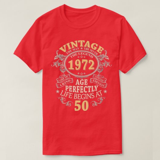 ヴィンテージ1972限定版50年古いギフト50t tシャツ (デザイン正面)