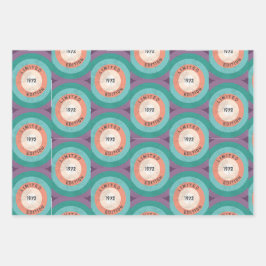 ヴィンテージ1972限定版50誕生日 ラッピングペーパーシート