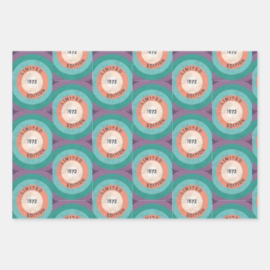 ヴィンテージ1972限定版50誕生日 ラッピングペーパーシート (正面3)