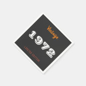 ヴィンテージ1972限定版50th誕生日ギフト スタンダードカクテルナプキン (角)