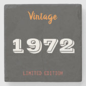 ヴィンテージ1972限定版50th誕生日ギフト ストーンコースター (正面)