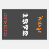 ヴィンテージ1972限定版50th誕生日ギフト ラッピングペーパーシート (正面)