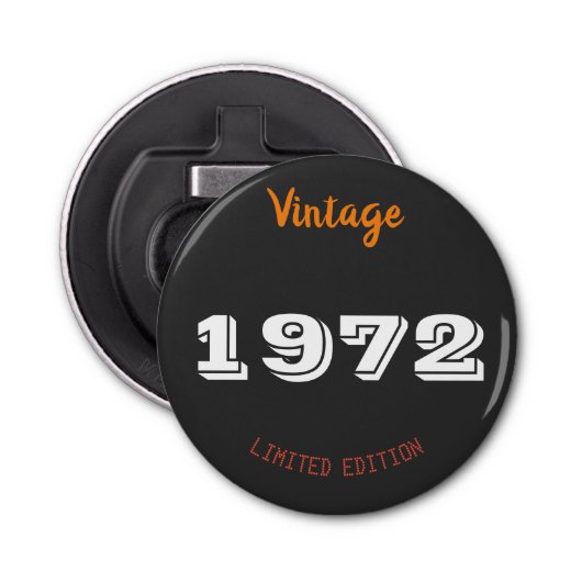 ヴィンテージ1972限定版50th誕生日ギフト 栓抜き (正面)