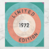 ヴィンテージ1972限定版54誕生日 ワインラベル (シングルラベル)