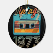 ヴィンテージ1973カセットテープレトロ50番目の誕生日50 セラミックオーナメント (左)