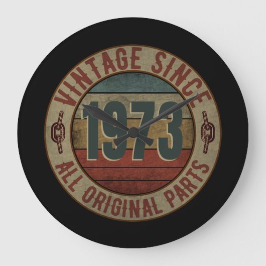 ヴィンテージ1973年以来すべてのオリジナル部品 ラージ壁時計 (正面)