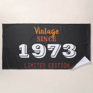 ヴィンテージ1973年限定版50誕生日 ビーチタオル