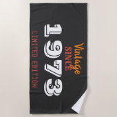 ヴィンテージ1973年限定版50誕生日 ビーチタオル (正面)