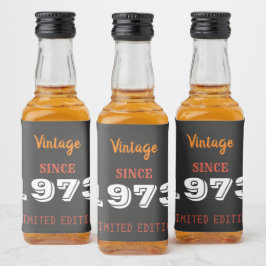 ヴィンテージ1973年限定酒ボトルラベル リキュールボトルラベル