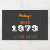 ヴィンテージ1973年限定酒ボトルラベル リキュールボトルラベル (シングルラベル)