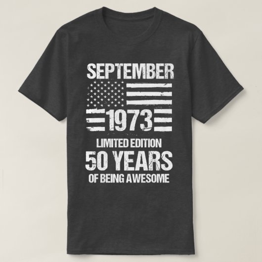 ヴィンテージ1973年9月限定版50年 Tシャツ (デザイン正面)