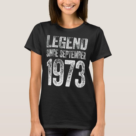 ヴィンテージ1973生まれ年誕生日9月伝説 Tシャツ (正面)