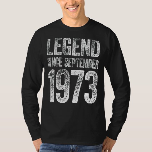 ヴィンテージ1973生まれ年誕生日9月伝説 Tシャツ (正面)