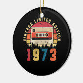 ヴィンテージ1973誕生日カセットテープ セラミックオーナメント (左)