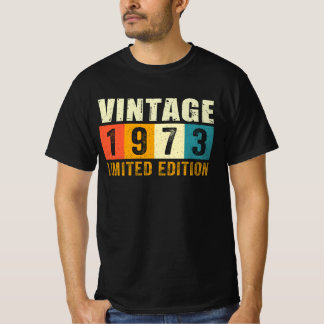 ヴィンテージ1973誕生日-レトロブロックデイギフト Tシャツ