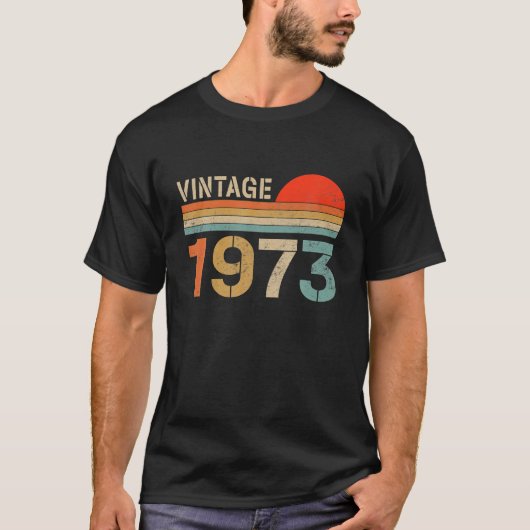 ヴィンテージ1973 1973で作られた50番目の誕生日ギフト50 Tシャツ (正面)