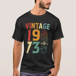 ヴィンテージ1973 49歳誕生日キャンピングハイキングL Tシャツ