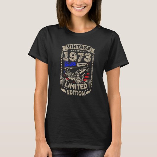 ヴィンテージ1973 49th 49歳誕生日ママD Tシャツ (正面)