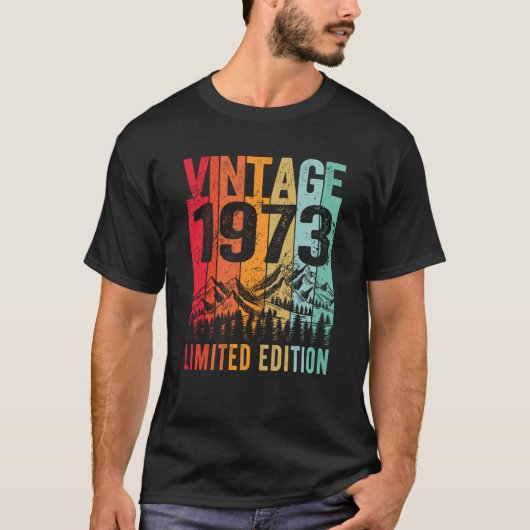 ヴィンテージ1973 50歳50日目の男性 Tシャツ (正面)