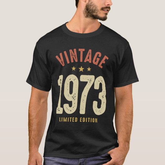 ヴィンテージ1973-50誕生日クラシック生まれ1973 Tシャツ (正面)