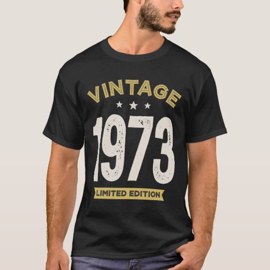 ヴィンテージ1973 - 51歳の誕生日レトロクラシック Tシャツ (正面)