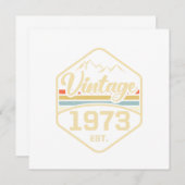ヴィンテージ1973 Est 48誕生日ギフト 招待状 (正面/裏面)