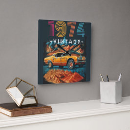 ヴィンテージ1974クール号車 スクエア壁時計