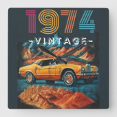 ヴィンテージ1974クール号車 スクエア壁時計 (正面)